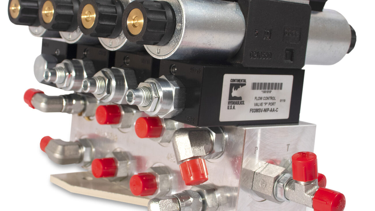 Manifold flow control valve product; white background