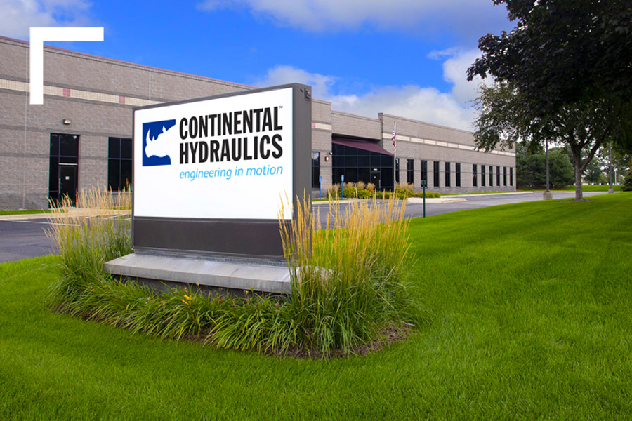 Continental Hydraulics Brick And Mortar Facility With Logo On Billboard