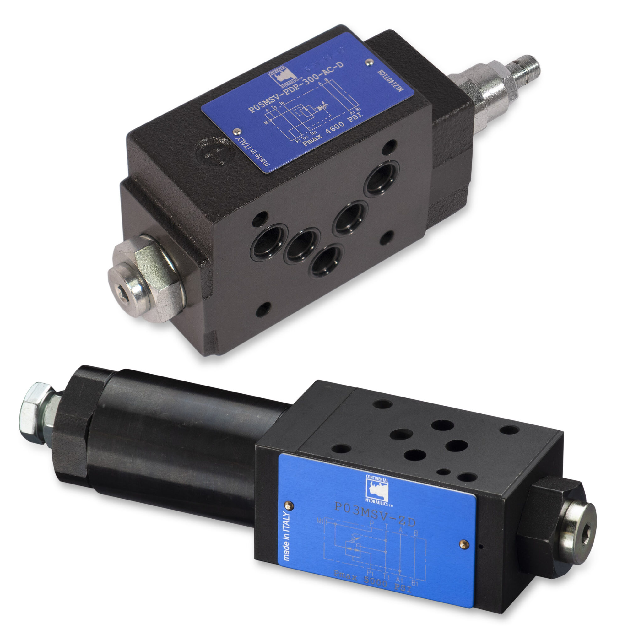 P03andP05MSV-PD P03 and P05MSV-PD pressure control valves; white background