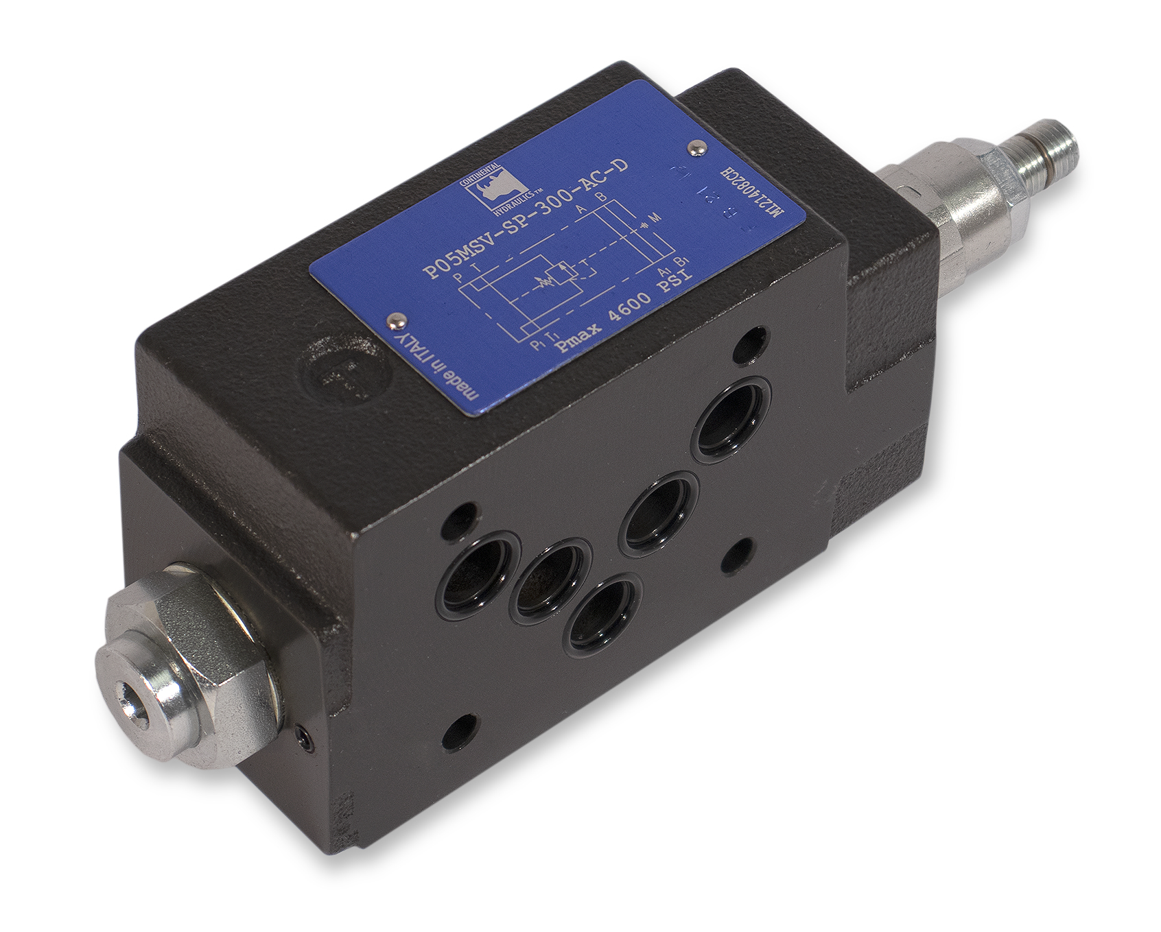 P05MSV-SP-300-AC-D pressure control valve product; white background