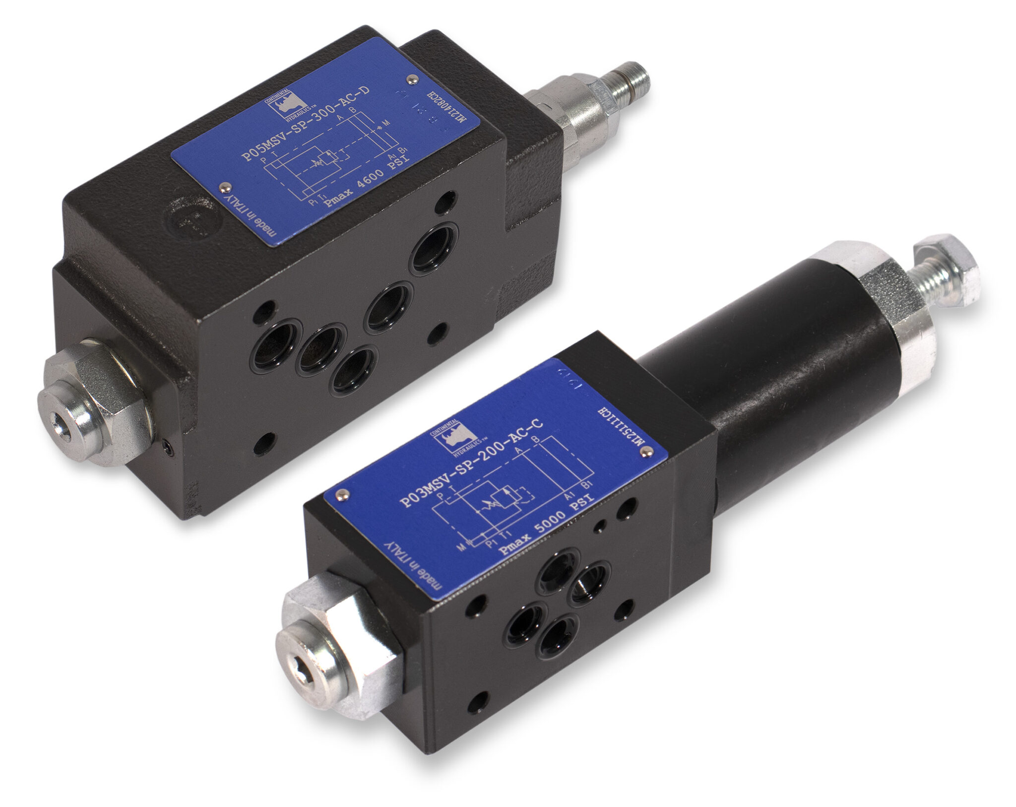 P03andP05MSV-SP P03 and P05MSV-SP pressure control valves; white background